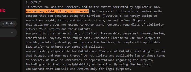Sonauto AI’s Commercial Use Terms Snapshot